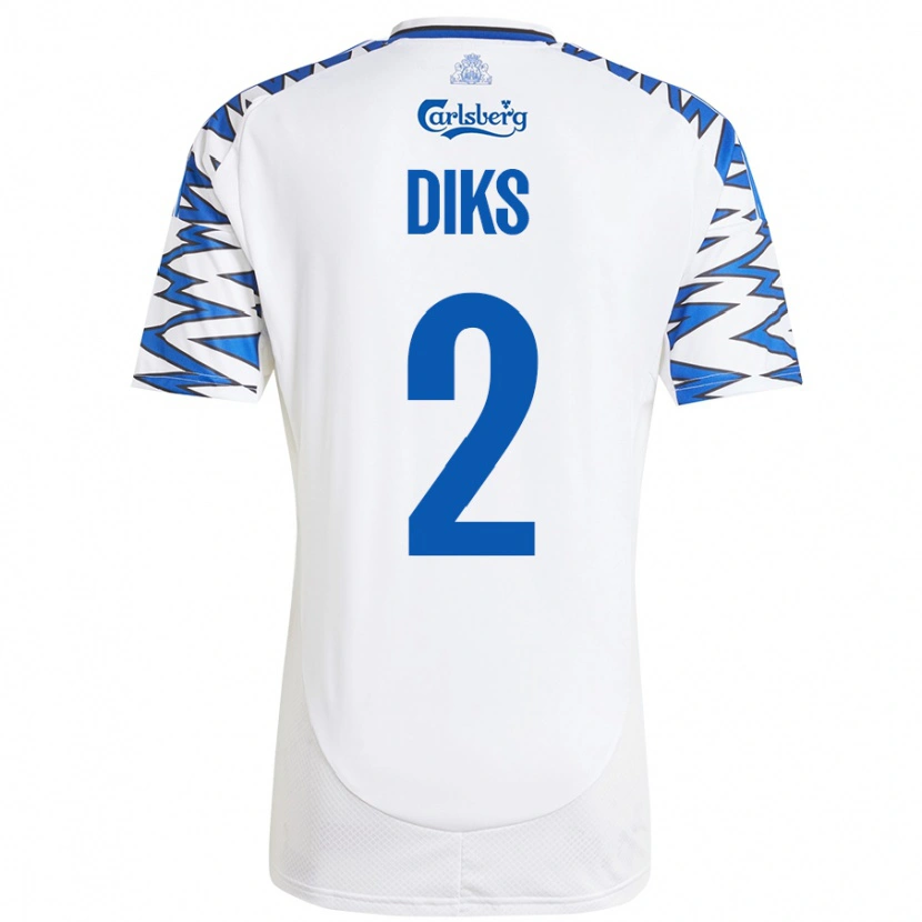 Danxen Damen Kevin Diks #2 Weiß Himmelblau Heimtrikot Trikot 2024/25 T-Shirt Schweiz