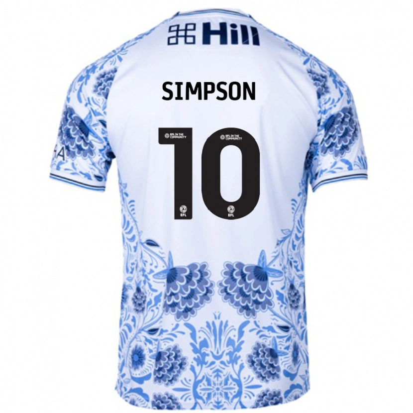 Danxen Damen Harley-Jean Simpson #10 Weiß Blau Auswärtstrikot Trikot 2024/25 T-Shirt Schweiz