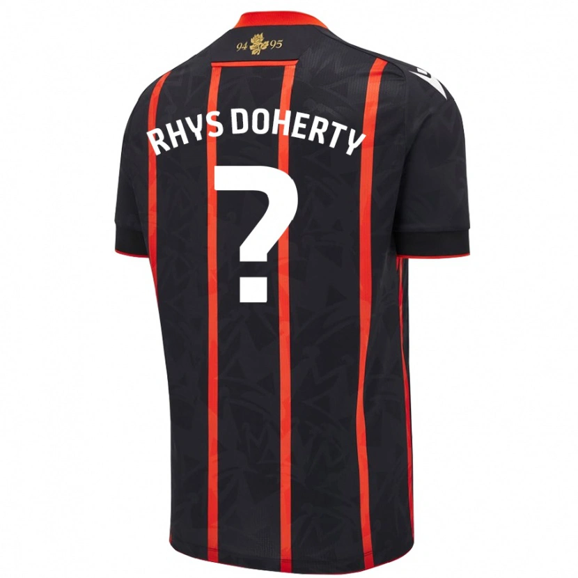 Danxen Damen Rhys Doherty #0 Schwarz Rot Auswärtstrikot Trikot 2024/25 T-Shirt Schweiz