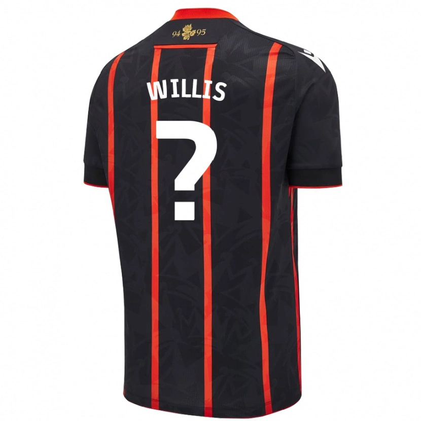 Danxen Damen Nathan Willis #0 Schwarz Rot Auswärtstrikot Trikot 2024/25 T-Shirt Schweiz