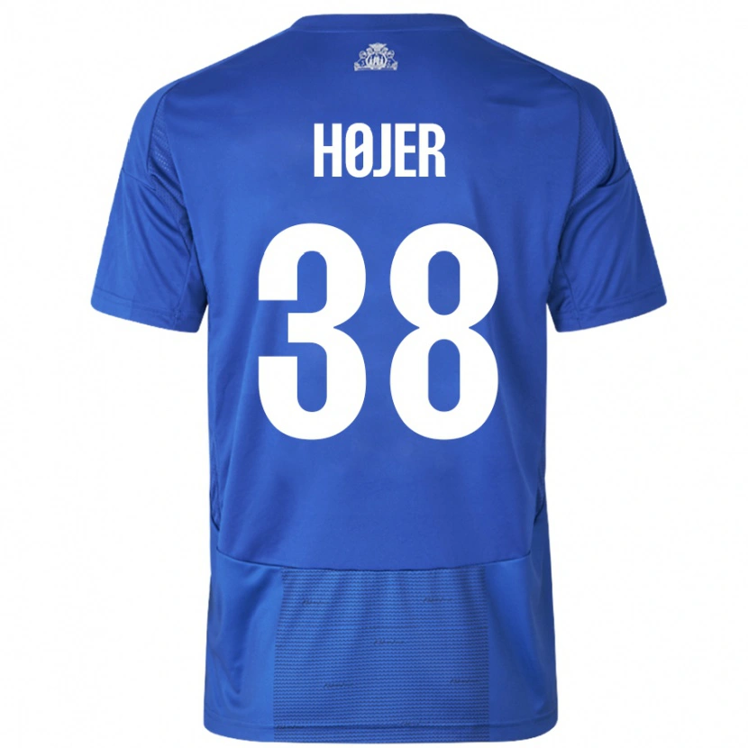 Danxen Damen Oliver Højer #38 Weiß Blau Auswärtstrikot Trikot 2024/25 T-Shirt Schweiz