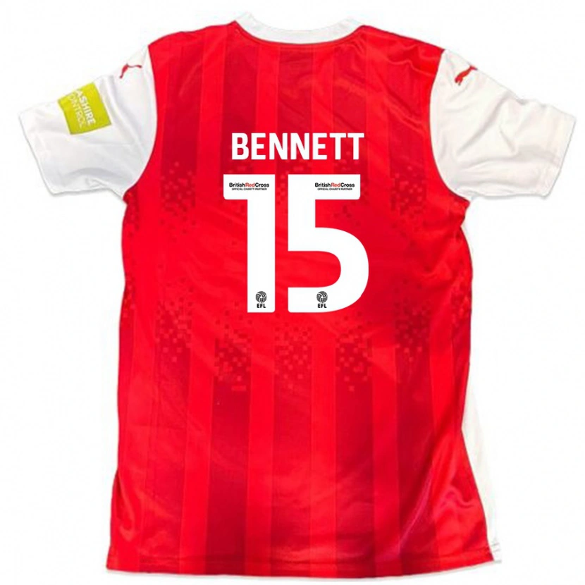 Danxen Kinder Rhys Bennett #15 Rot Weiß Heimtrikot Trikot 2024/25 T-Shirt Schweiz