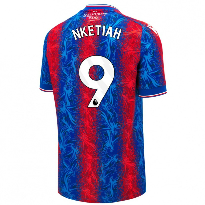 Danxen Kinder Eddie Nketiah #9 Rot Blauen Streifen Heimtrikot Trikot 2024/25 T-Shirt Schweiz