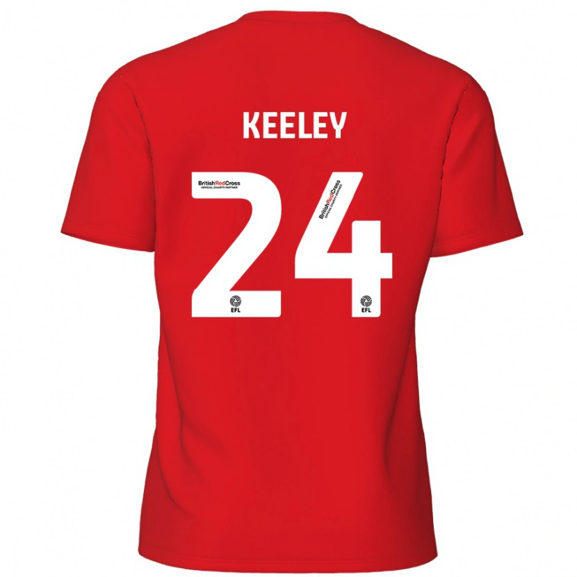 Danxen Kinder Josh Keeley #24 Rot Heimtrikot Trikot 2024/25 T-Shirt Schweiz