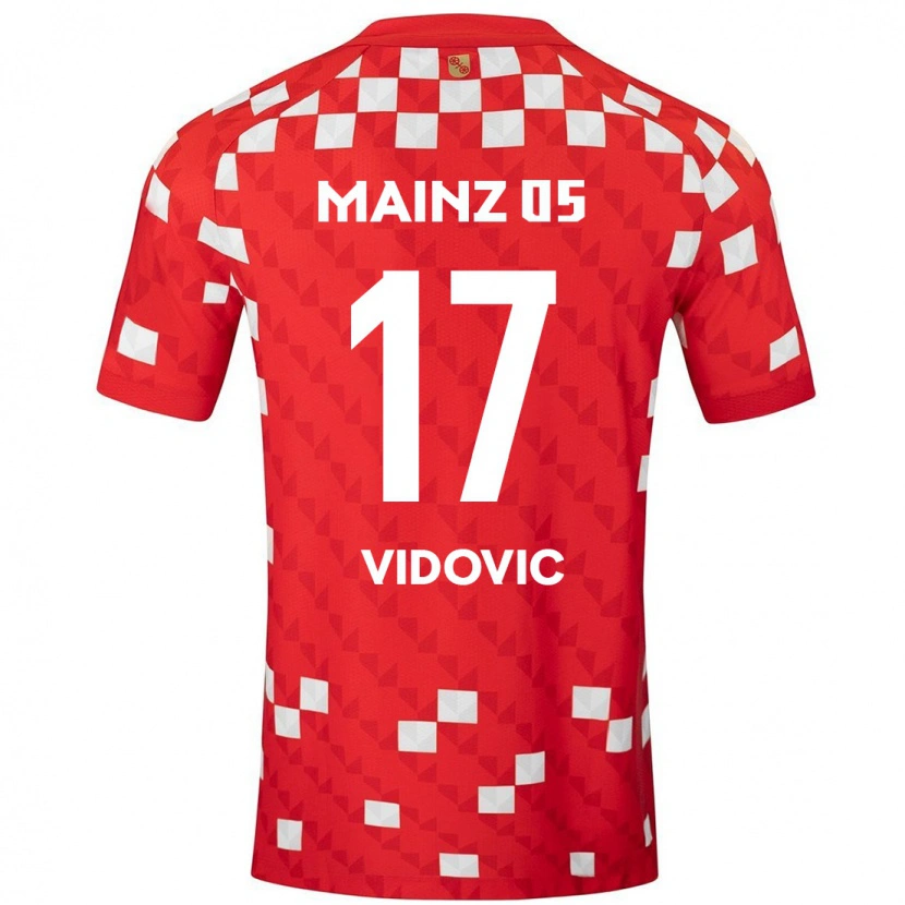 Danxen Kinder Gabriel Vidovic #17 Weiß Rot Heimtrikot Trikot 2024/25 T-Shirt Schweiz