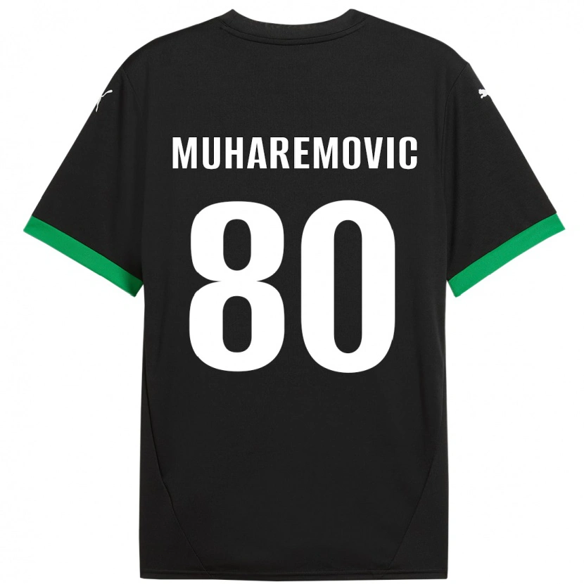 Danxen Kinder Tarik Muharemovic #80 Schwarz Dunkelgrün Heimtrikot Trikot 2024/25 T-Shirt Schweiz