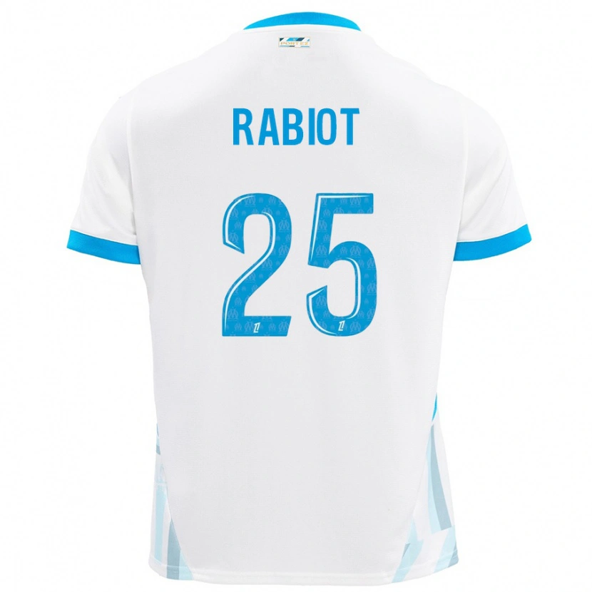 Danxen Kinder Adrien Rabiot #25 Weiß Himmelblau Heimtrikot Trikot 2024/25 T-Shirt Schweiz