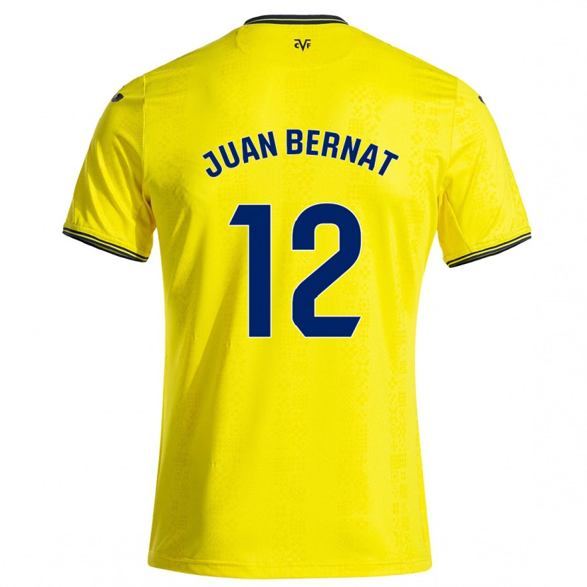 Danxen Kinder Juan Bernat #12 Gelb Schwarz Heimtrikot Trikot 2024/25 T-Shirt Schweiz