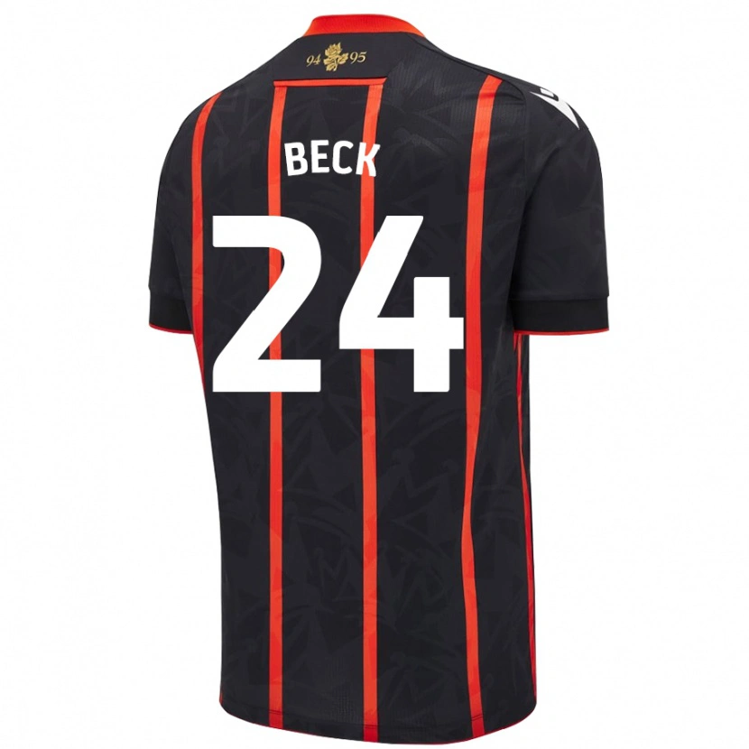 Danxen Kinder Owen Beck #24 Schwarz Rot Auswärtstrikot Trikot 2024/25 T-Shirt Schweiz