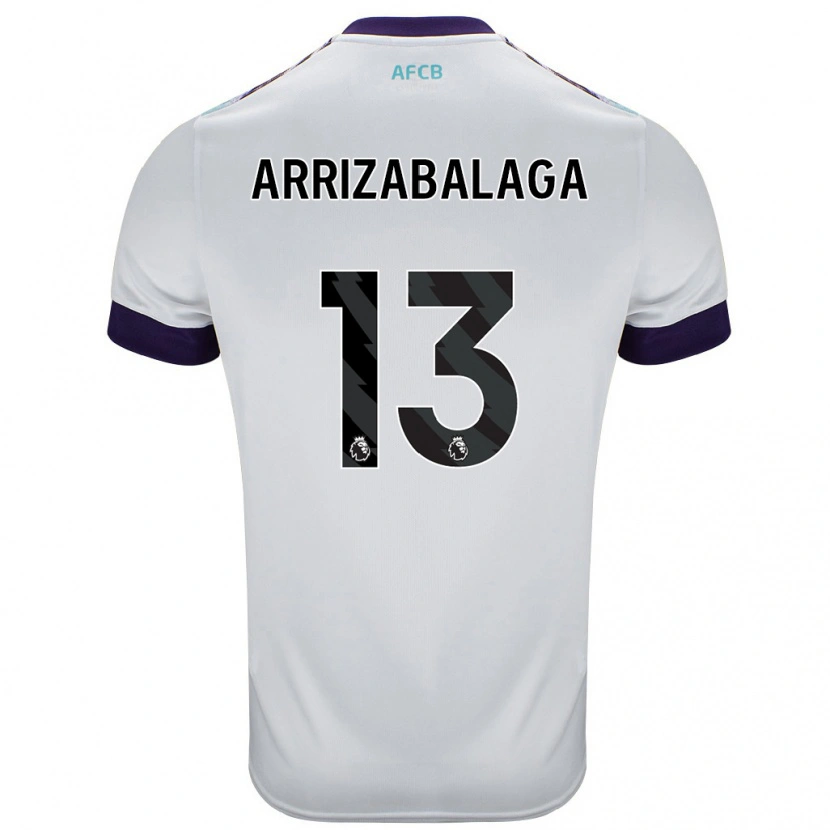 Danxen Kinder Kepa Arrizabalaga #13 Weiß Grün Lila Auswärtstrikot Trikot 2024/25 T-Shirt Schweiz