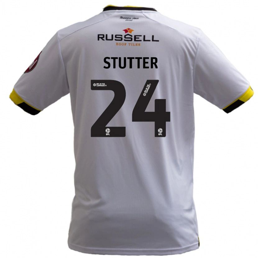 Danxen Kinder Ronnie Stutter #24 Weiß Auswärtstrikot Trikot 2024/25 T-Shirt Schweiz