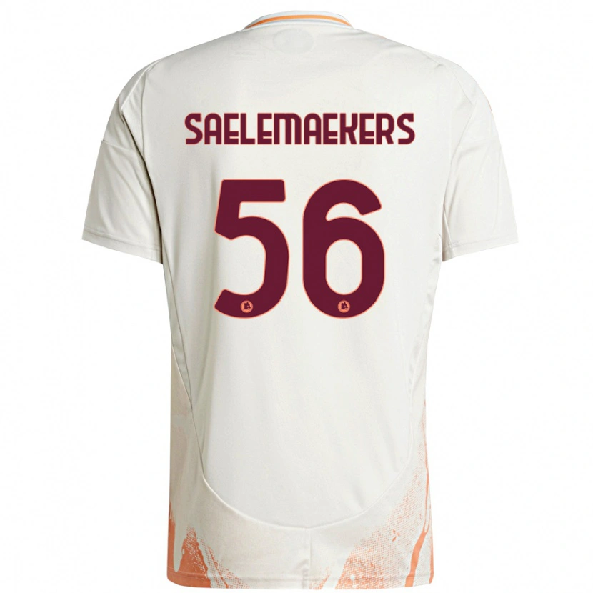 Danxen Kinder Alexis Saelemaekers #56 Cremeweiß Orange Auswärtstrikot Trikot 2024/25 T-Shirt Schweiz