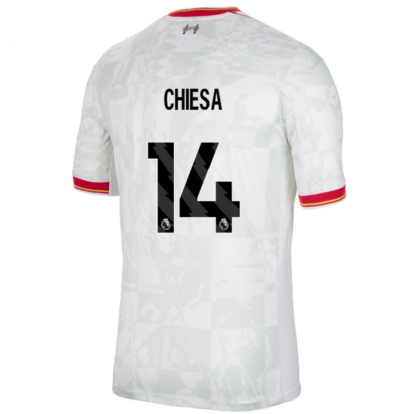 Danxen Kinder Federico Chiesa #14 Weiß Rot Schwarz Ausweichtrikot Trikot 2024/25 T-Shirt Schweiz