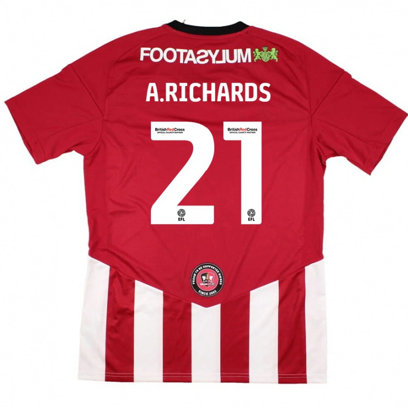 Danxen Kinder Amani Richards #21 Rot Weiß Heimtrikot Trikot 2024/25 T-Shirt Schweiz