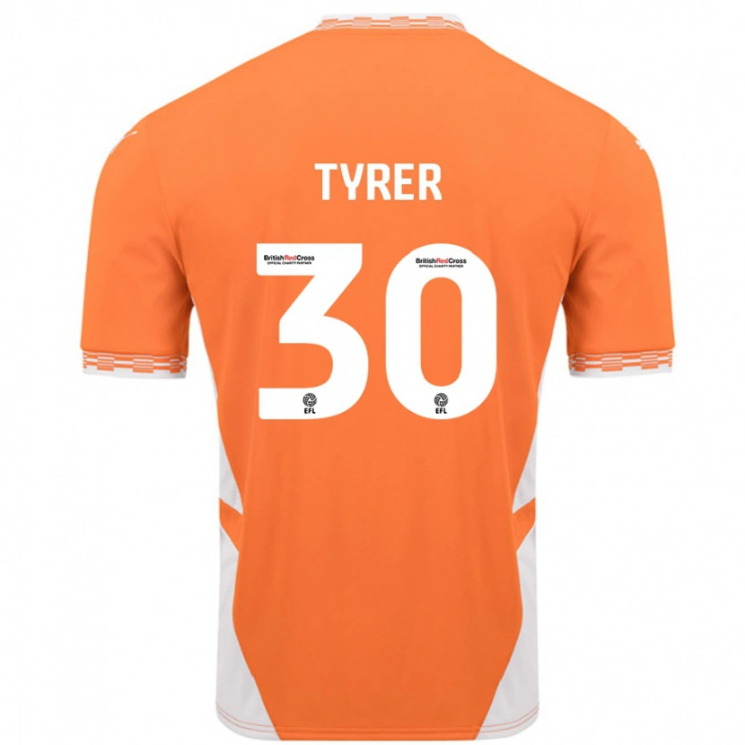 Danxen Kinder Harry Tyrer #30 Orange Weiß Heimtrikot Trikot 2024/25 T-Shirt Schweiz