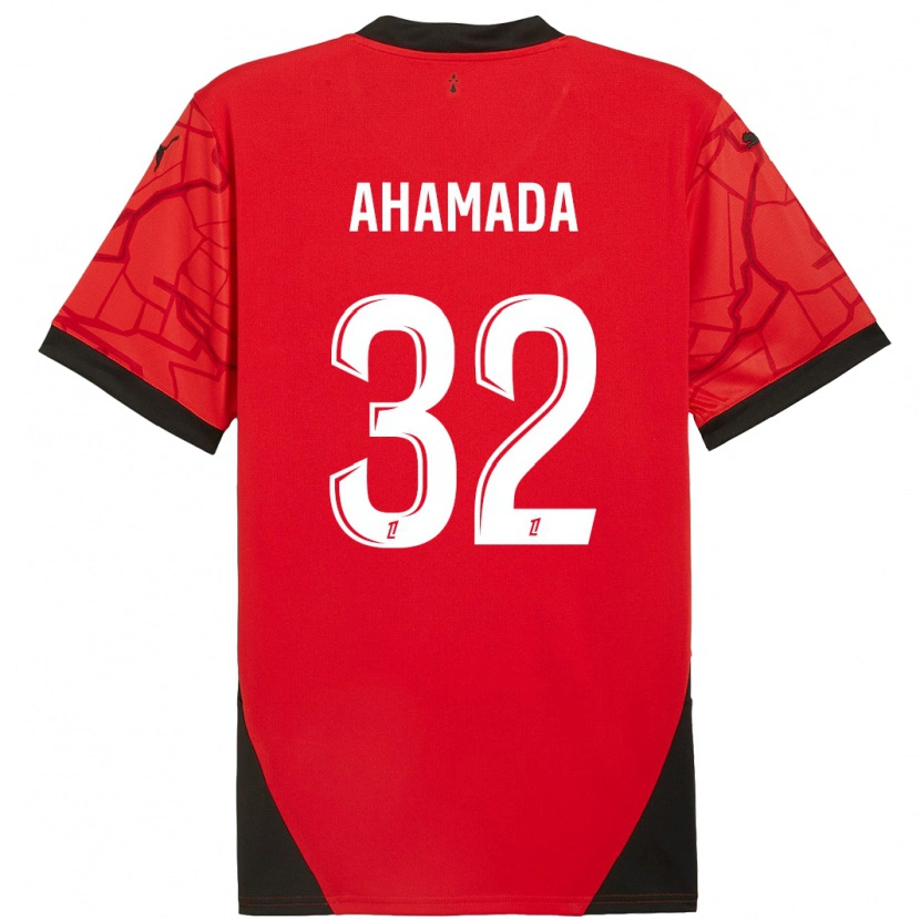 Danxen Kinder Naouirou Ahamada #32 Rot Schwarz Heimtrikot Trikot 2024/25 T-Shirt Schweiz