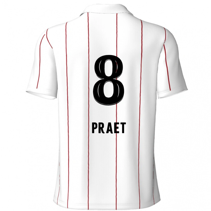 Danxen Kinder Dennis Praet #8 Weiß Schwarz Auswärtstrikot Trikot 2024/25 T-Shirt Schweiz