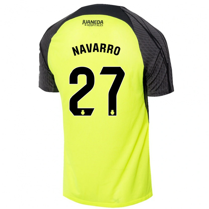 Danxen Kinder Robert Navarro #27 Fluoreszierend Grün Schwarz Auswärtstrikot Trikot 2024/25 T-Shirt Schweiz