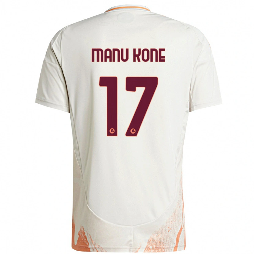 Danxen Kinder Manu Koné #17 Cremeweiß Orange Auswärtstrikot Trikot 2024/25 T-Shirt Schweiz