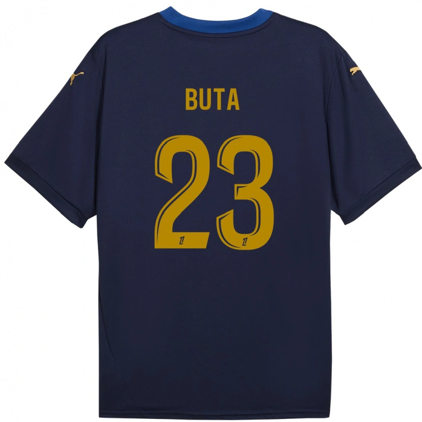 Danxen Kinder Aurélio Buta #23 Marineblau Gold Auswärtstrikot Trikot 2024/25 T-Shirt Schweiz