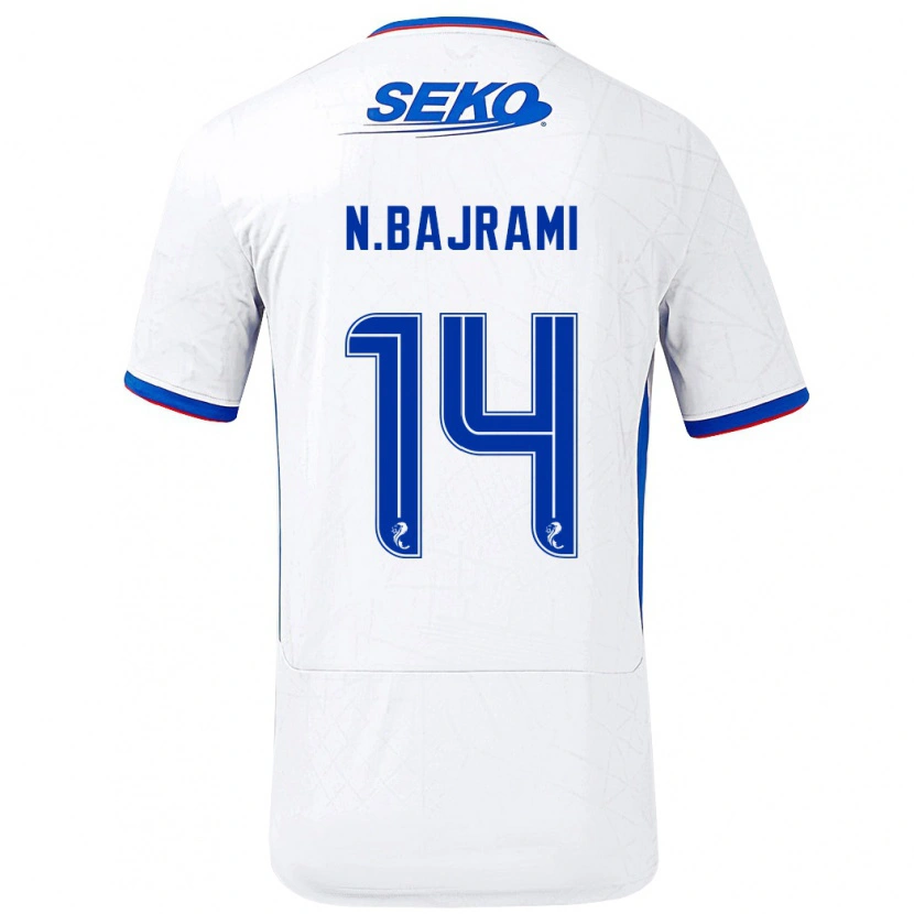 Danxen Kinder Nedim Bajrami #14 Weiß Blau Auswärtstrikot Trikot 2024/25 T-Shirt Schweiz