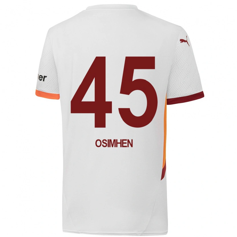 Danxen Kinder Victor Osimhen #45 Weiß Gelb Rot Auswärtstrikot Trikot 2024/25 T-Shirt Schweiz