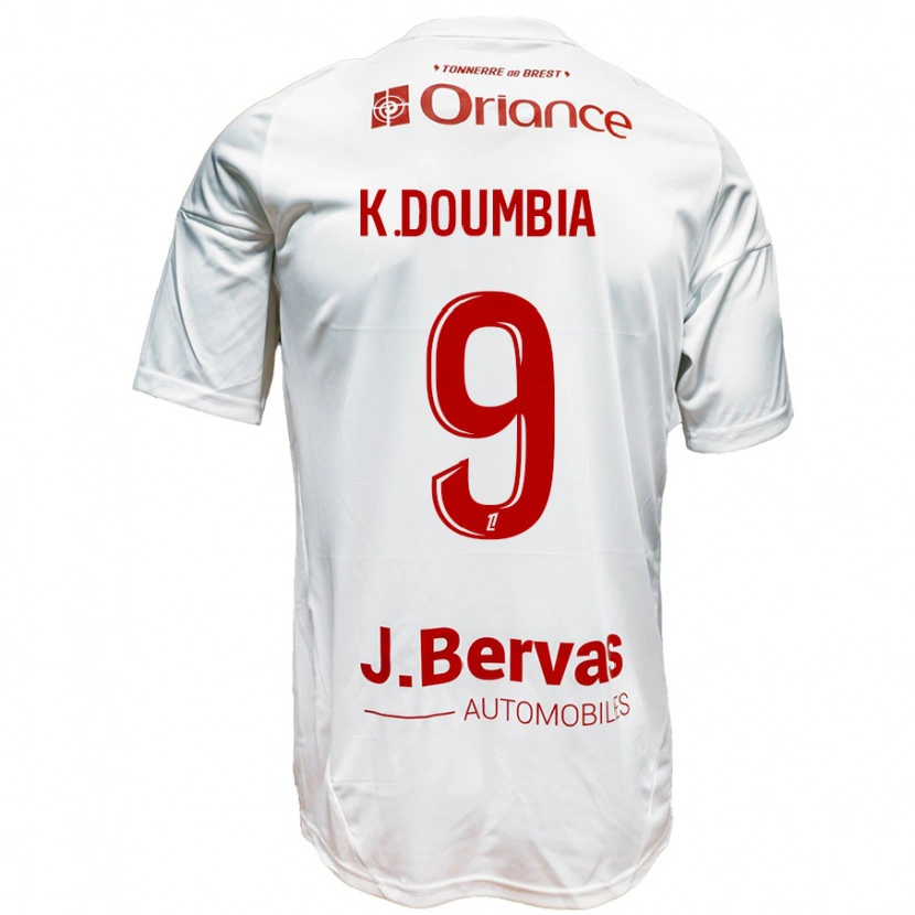 Danxen Kinder Kamory Doumbia #9 Weiß Rot Auswärtstrikot Trikot 2024/25 T-Shirt Schweiz