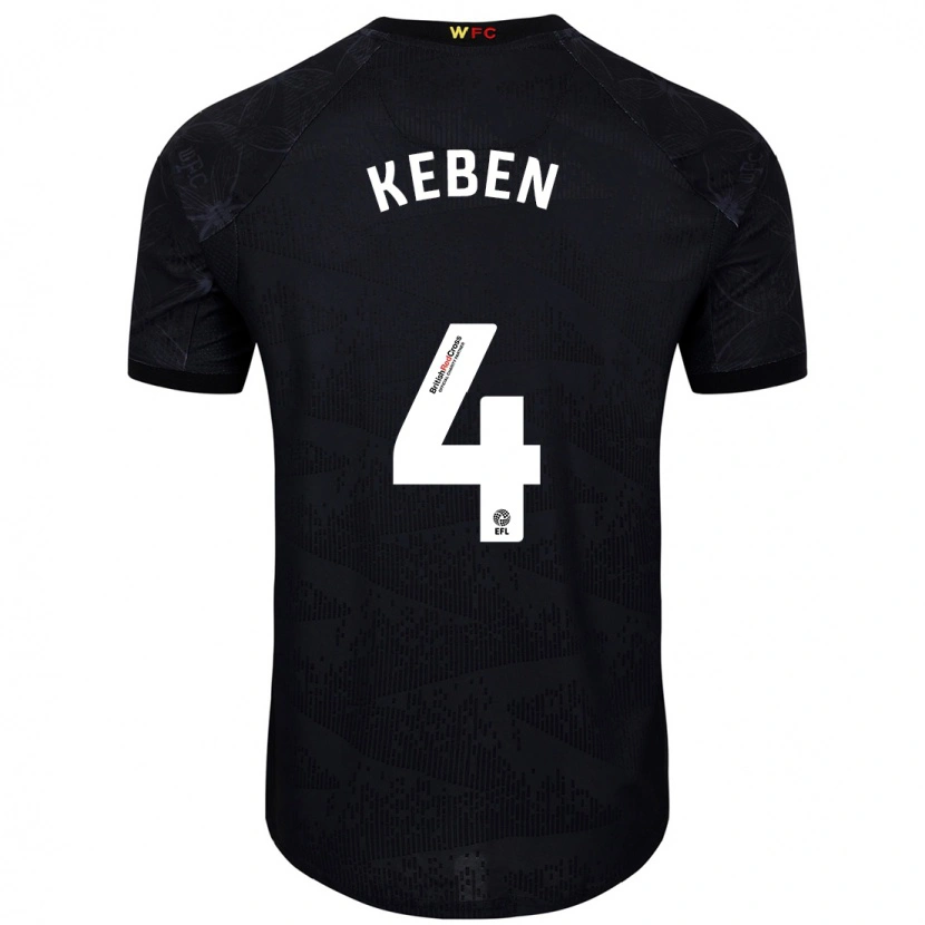 Danxen Kinder Kévin Keben #4 Schwarz Weiß Auswärtstrikot Trikot 2024/25 T-Shirt Schweiz