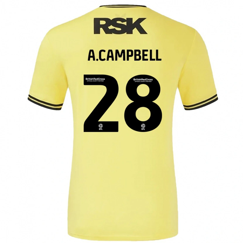 Danxen Kinder Allan Campbell #28 Gelb Schwarz Auswärtstrikot Trikot 2024/25 T-Shirt Schweiz