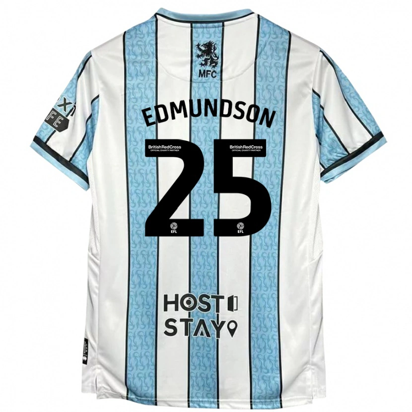 Danxen Kinder George Edmundson #25 Weiß Blau Auswärtstrikot Trikot 2024/25 T-Shirt Schweiz