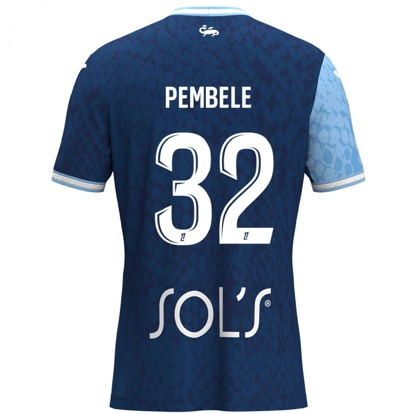 Danxen Kinder Timothée Pembélé #32 Himmelblau Dunkelblau Heimtrikot Trikot 2024/25 T-Shirt Schweiz