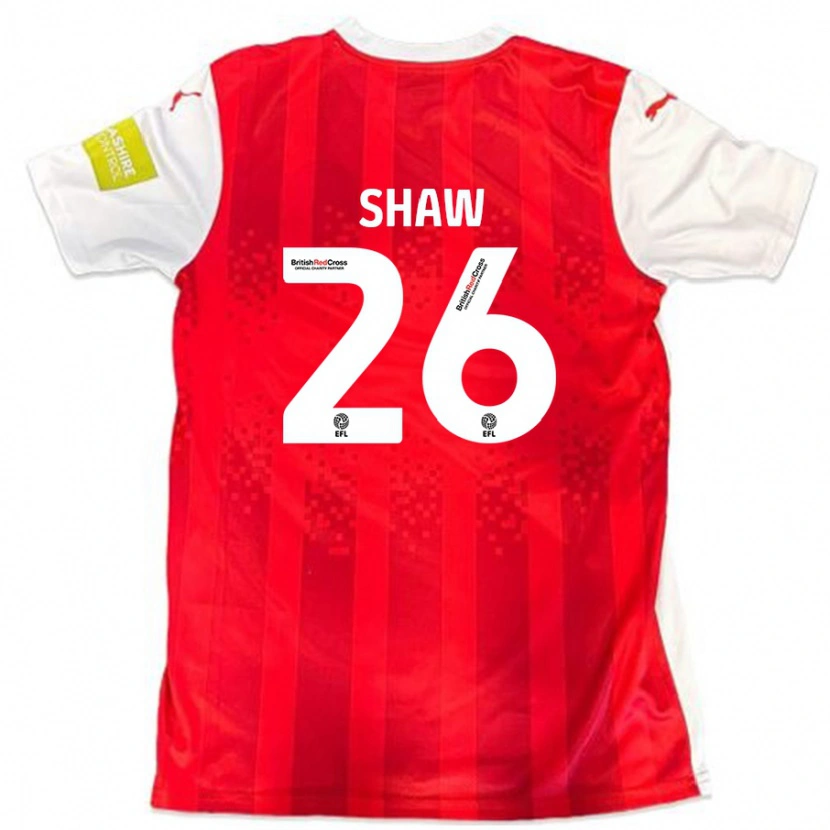 Danxen Kinder Liam Shaw #26 Rot Weiß Heimtrikot Trikot 2024/25 T-Shirt Schweiz