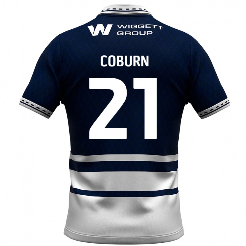 Danxen Kinder Josh Coburn #21 Marineblau Weiß Heimtrikot Trikot 2024/25 T-Shirt Schweiz