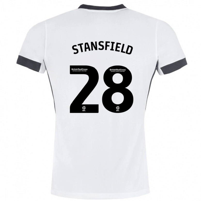 Danxen Kinder Jay Stansfield #28 Weiß Schwarz Auswärtstrikot Trikot 2024/25 T-Shirt Schweiz