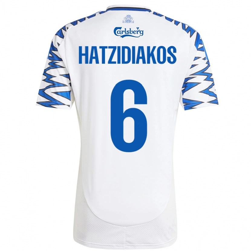 Danxen Kinder Pantelis Hatzidiakos #6 Weiß Himmelblau Heimtrikot Trikot 2024/25 T-Shirt Schweiz