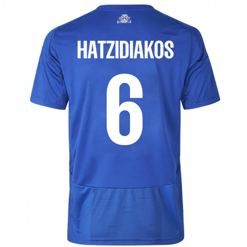 Danxen Kinder Pantelis Hatzidiakos #6 Weiß Blau Auswärtstrikot Trikot 2024/25 T-Shirt Schweiz