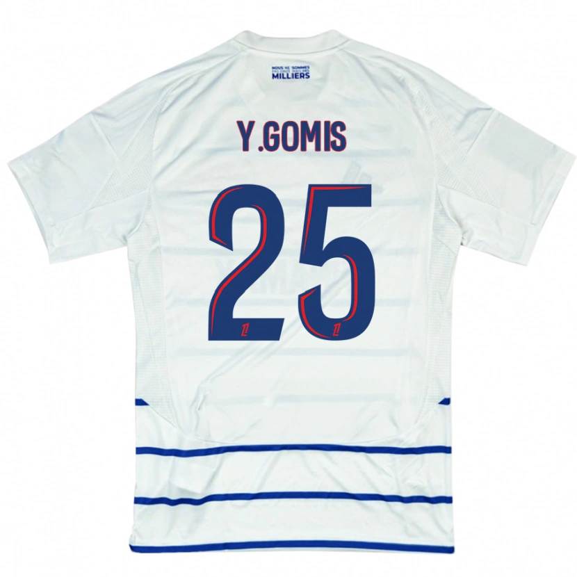 Danxen Kinder Yoni Gomis #25 Weiß Blau Auswärtstrikot Trikot 2024/25 T-Shirt Schweiz