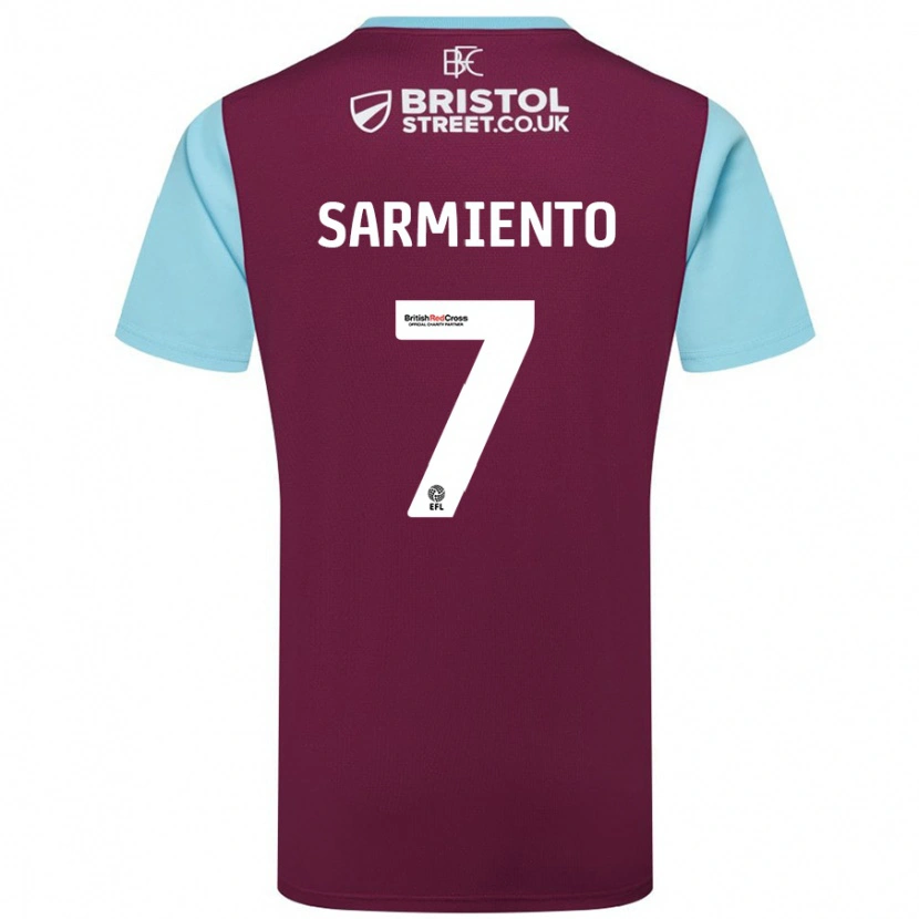 Danxen Herren Jeremy Sarmiento #7 Burgunderrot Himmelblau Heimtrikot Trikot 2024/25 T-Shirt Schweiz