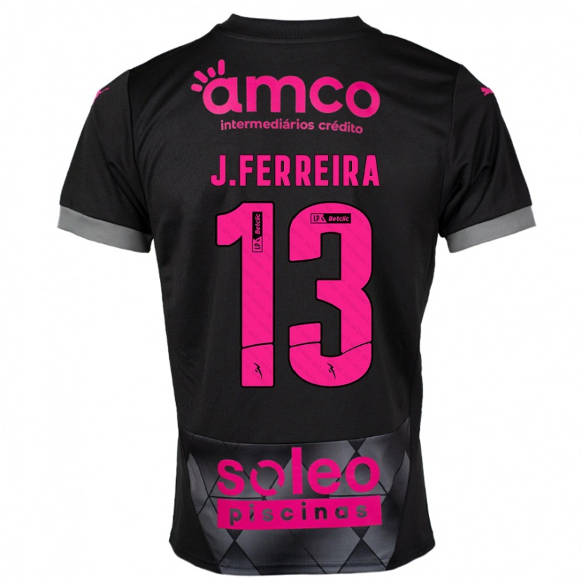 Danxen Herren João Ferreira #13 Schwarz Rosa Auswärtstrikot Trikot 2024/25 T-Shirt Schweiz