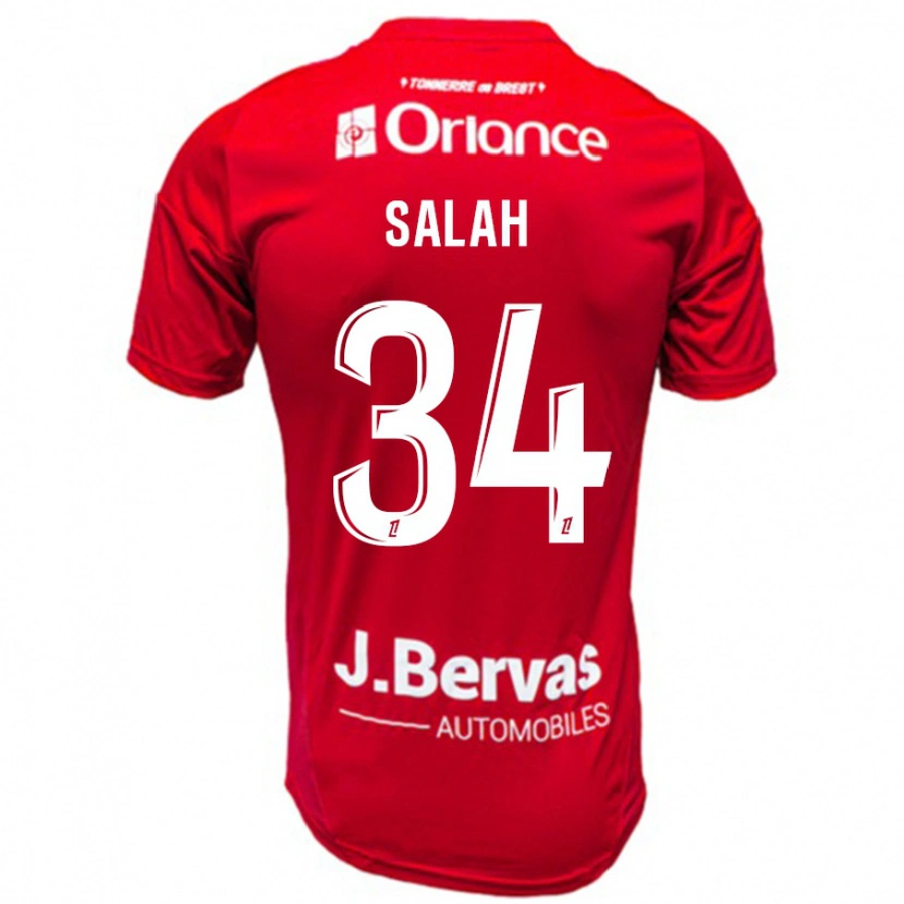 Danxen Herren Ibrahim Salah #34 Rot Weiß Heimtrikot Trikot 2024/25 T-Shirt Schweiz