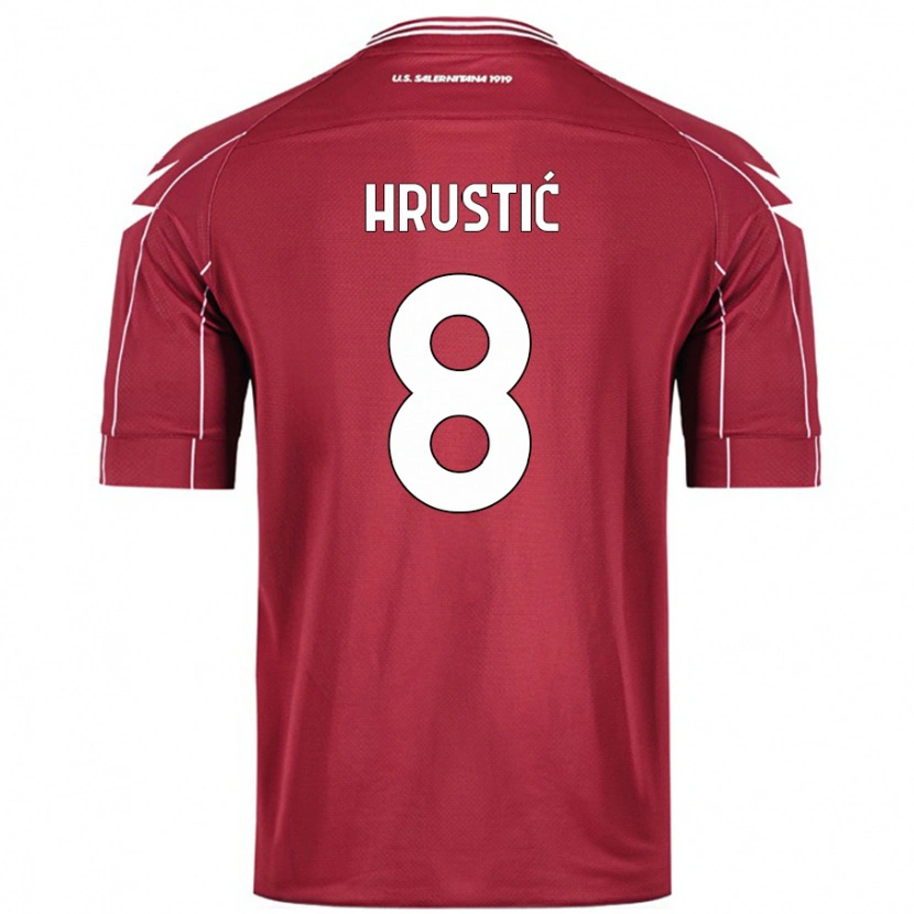 Danxen Herren Ajdin Hrustić #8 Burgundrot Heimtrikot Trikot 2024/25 T-Shirt Schweiz