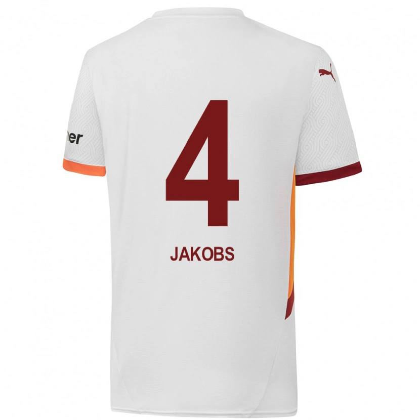 Danxen Herren Ismail Jakobs #4 Weiß Gelb Rot Auswärtstrikot Trikot 2024/25 T-Shirt Schweiz