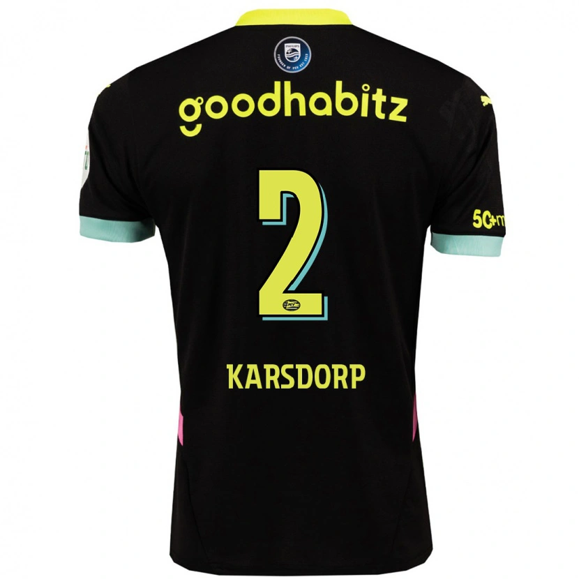 Danxen Herren Rick Karsdorp #2 Schwarz Gelb Auswärtstrikot Trikot 2024/25 T-Shirt Schweiz