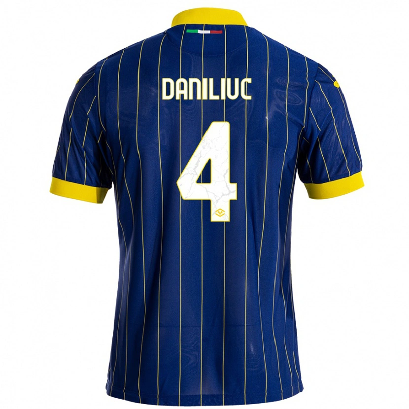 Danxen Herren Flavius Daniliuc #4 Blau Gelb Heimtrikot Trikot 2024/25 T-Shirt Schweiz