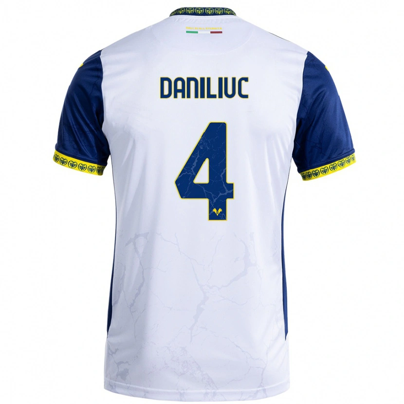 Danxen Herren Flavius Daniliuc #4 Weiß Blau Auswärtstrikot Trikot 2024/25 T-Shirt Schweiz